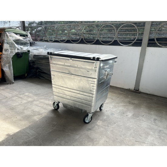 Muhibbah HDGI1100 4 Wheel Hot-Dipped Galvanised Steel Mobile Garbage Bin (1100 Litres)