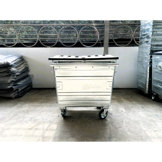 Muhibbah HDGI660 4 Wheel Hot-Dipped Galvanised Steel Mobile Garbage Bin (660 Litres)