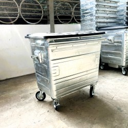 Muhibbah HDGI660 4 Wheel Hot-Dipped Galvanised Steel Mobile Garbage Bin (660 Litres)