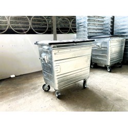 Muhibbah HDGI660 4 Wheel Hot-Dipped Galvanised Steel Mobile Garbage Bin (660 Litres)