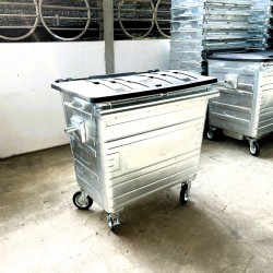 Muhibbah HDGI660 4 Wheel Hot-Dipped Galvanised Steel Mobile Garbage Bin (660 Litres)