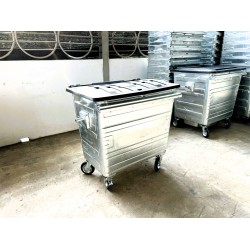 Muhibbah HDGI660 4 Wheel Hot-Dipped Galvanised Steel Mobile Garbage Bin (660 Litres)
