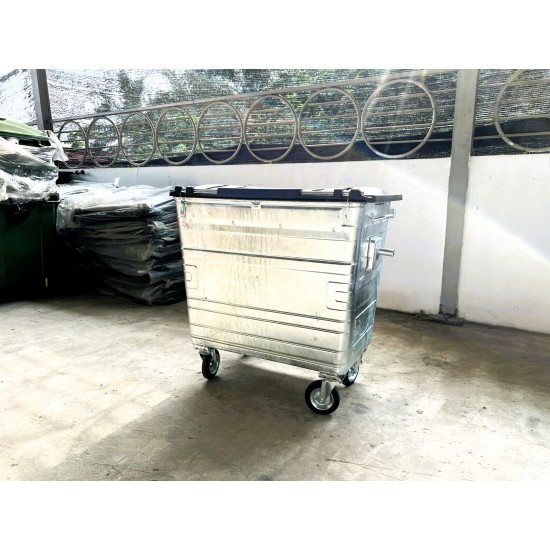 Muhibbah HDGI660 4 Wheel Hot-Dipped Galvanised Steel Mobile Garbage Bin (660 Litres)