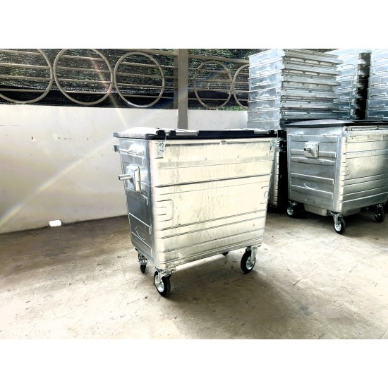 Muhibbah HDGI660 4 Wheel Hot-Dipped Galvanised Steel Mobile Garbage Bin (660 Litres)
