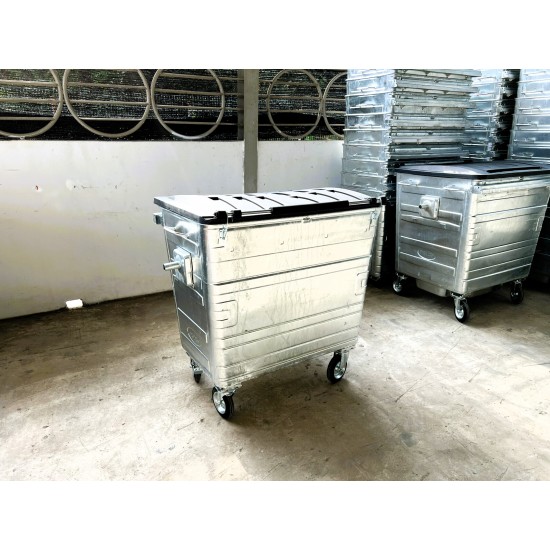Muhibbah HDGI660 4 Wheel Hot-Dipped Galvanised Steel Mobile Garbage Bin (660 Litres)