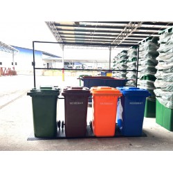 Muhibbah MGB 120 2 Wheel Mobile Garbage Bin Recycle Bin Set 4 in 1 
