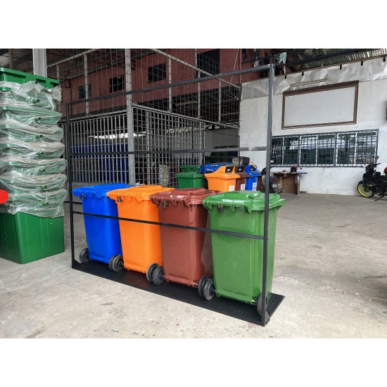 Muhibbah MGB 120 2 Wheel Mobile Garbage Bin Recycle Bin Set 4 in 1 