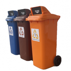 Muhibbah MGB120 2 Wheel Mobile Garbage Bin - Flapdoor Cover (120 Litres) 