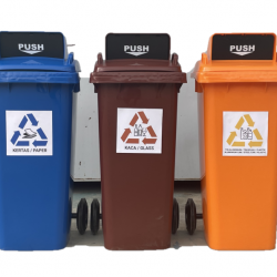 Muhibbah MGB120 2 Wheel Mobile Garbage Bin - Flapdoor Cover (120 Litres) 